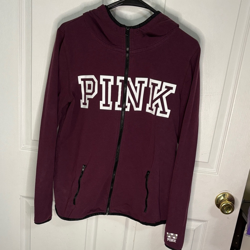 Victoria's Secret Maroon Hoodie with White Lettering